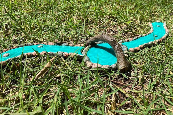 Fairy Garden Miniature Pond with Log Bridge