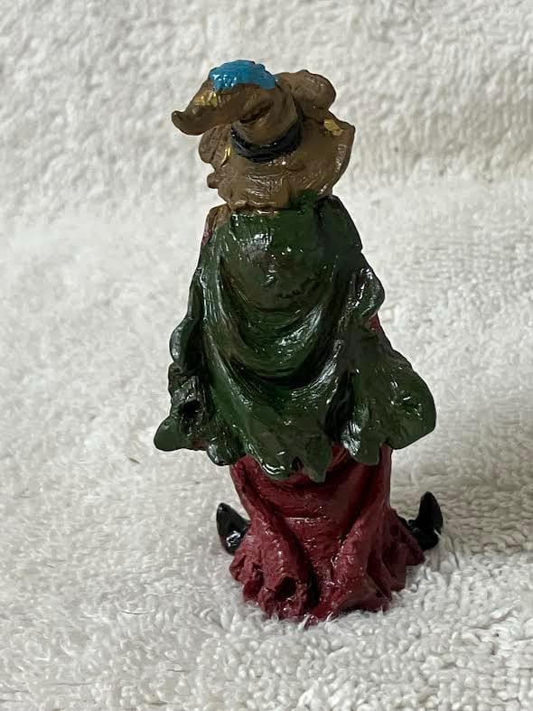 Miniature Halloween Witch Figurine Stirring a Cauldron