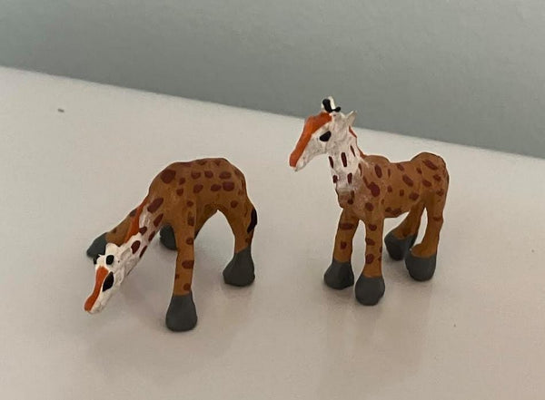 Miniature Pair of Giraffe Figurines