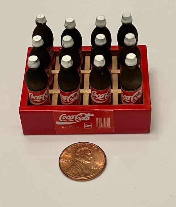 Dollhouse Miniature Crate of 12 Cola Bottles