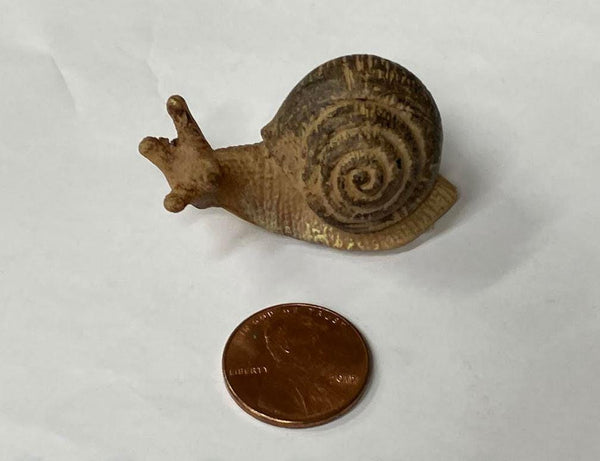 Miniature Brown Snail Figurine, Fairy Garden Snail