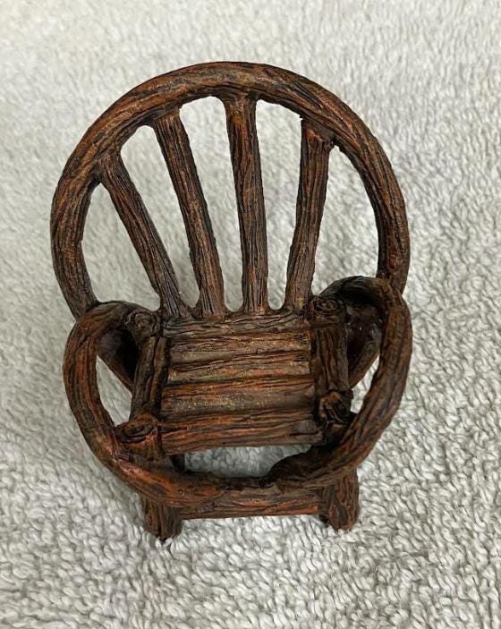 Miniature Mountain Furniture, Appalachian Bench, Chair & Table, Fairy Garden Furniture