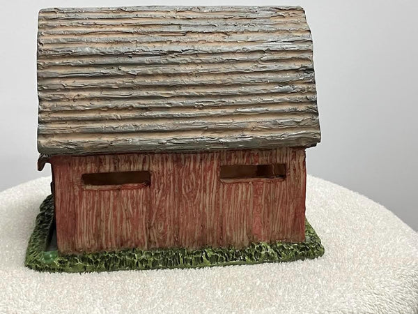 Red Barn with a Brown Roof Fairy Miniature Barn
