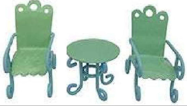 Blue and Green Fairy Garden Miniature Metal Furniture
