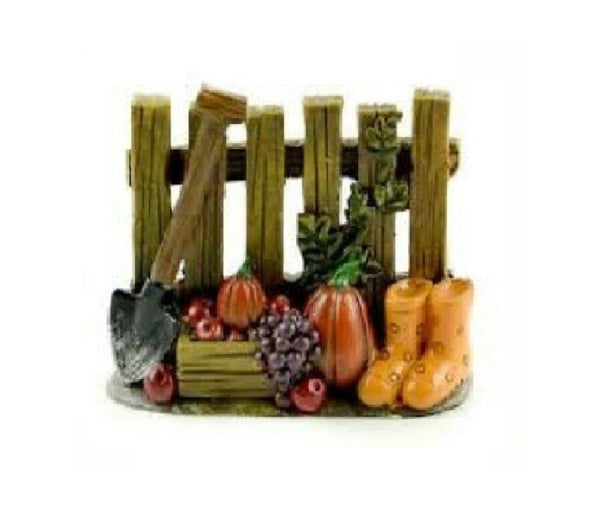 Brown Fall Fence with Harvest Fruits