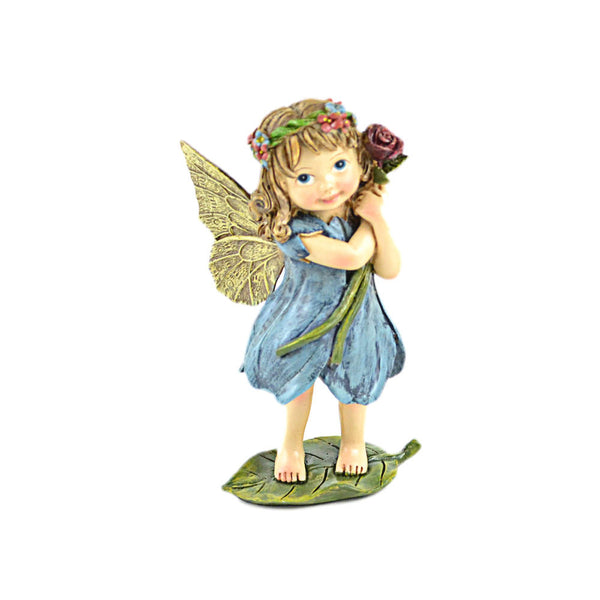 Spring Flower Child Fairy in Blue Dress