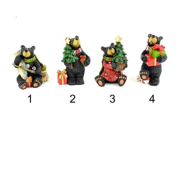 Holiday Fairy Garden Black Bear Figurine