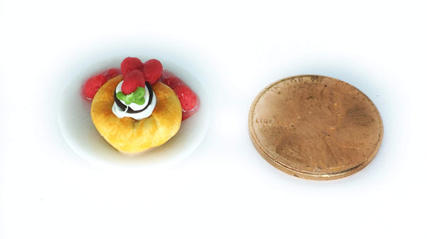 Dollhouse Miniature Strawberry or Chocolate Crepes