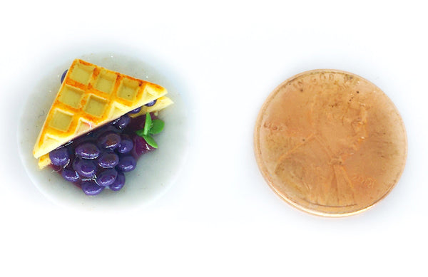 Dollhouse Miniature Cherry or Blueberry Filled Waffle
