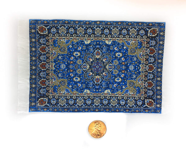 Dollhouse Miniature Blue Oriental Rug
