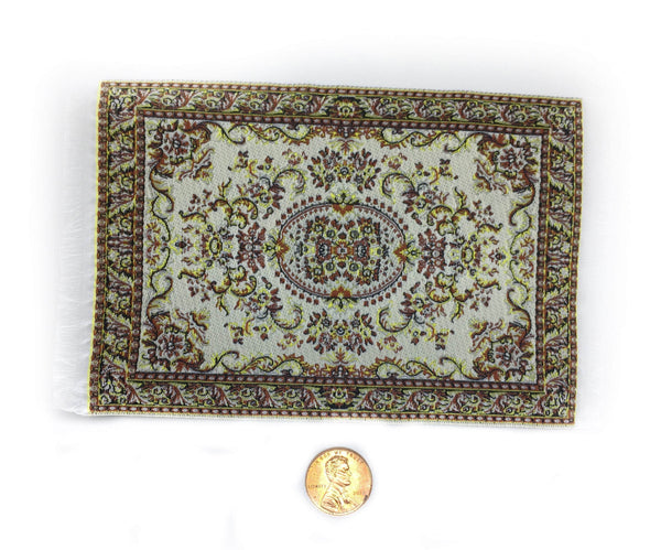 Dollhouse Miniature Ivory Oriental Rug