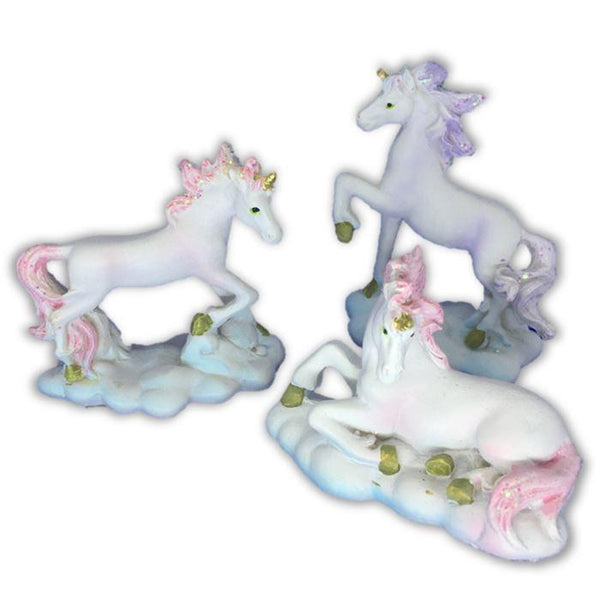 White Unicorn with Pink or Purple Mane, Miniature Fairy Tale Unicorn, Mythical Animal, Enchanted Garden, Unicorn Cake Topper