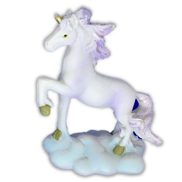 White Unicorn with Pink or Purple Mane, Miniature Fairy Tale Unicorn, Mythical Animal, Enchanted Garden, Unicorn Cake Topper