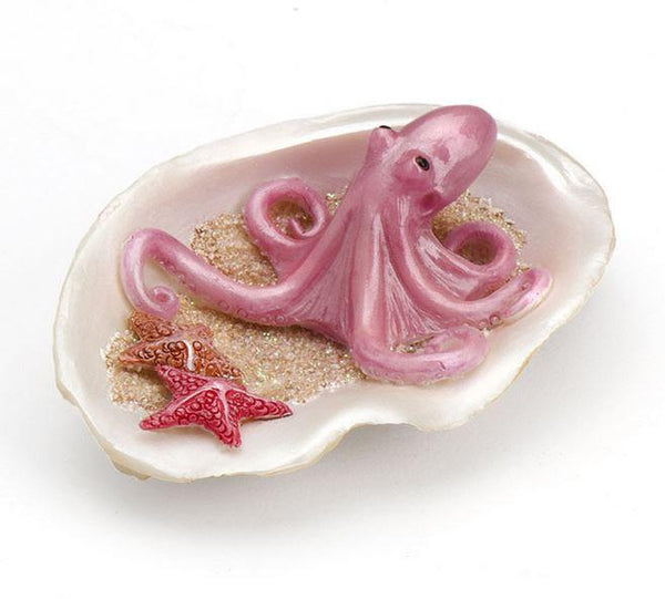 Choice of Turtle, Crab, Octopus in a Shell, Ocean Animal in White Shell, Beach Theme Cake Topper and Gift Idea