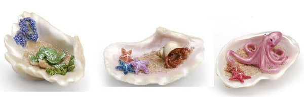 Choice of Turtle, Crab, Octopus in a Shell, Ocean Animal in White Shell, Beach Theme Cake Topper and Gift Idea