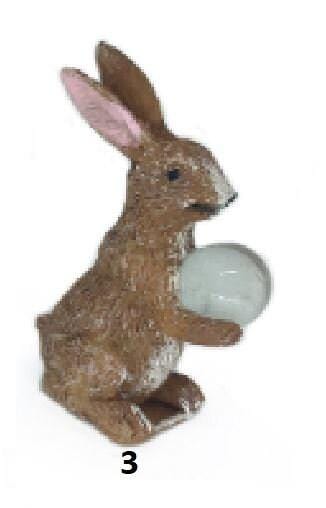 Miniature Animal Holding Gazing Ball, Choice of Fairy Garden Animals, 1.5