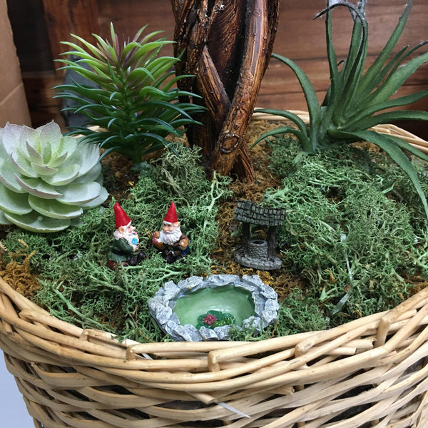 Micro Mini Well on a Pick, Well with Brown Shingled Roof, Terrarium Well