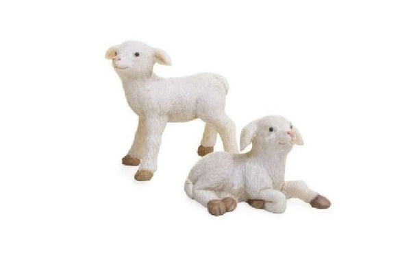 Miniature Pair of Sheep, Mother Sheep and Her Baby, Farm Animals, Sheep Cake Toppers
