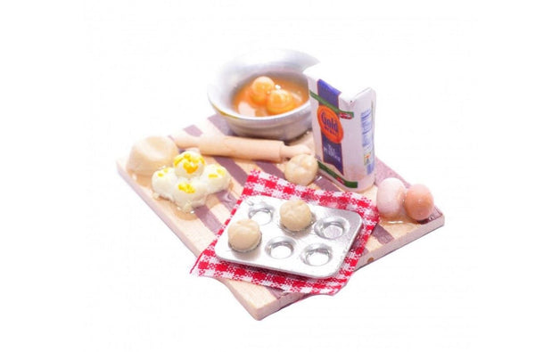 Dollhouse Miniature Baking Set, Dollhouse Kitchen Miniature, Dollhouse Cooking
