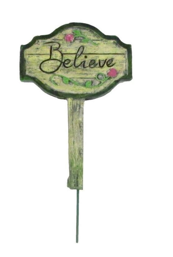 Fairy Garden 'Believe' Sign, Motivational Sign, Miniature Garden Sign