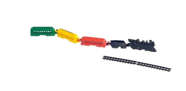 Miniature Painted Metal Train, Holiday Train Cars, Train Cake Topper