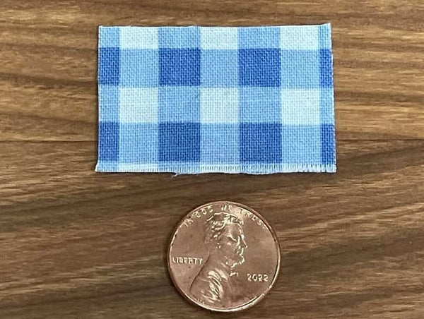 2 Dollhouse Kitchen Table Settings, Blue Placemats and Napkins with Plates and Cutlery for 2, Miniature Kitchen Table Setting