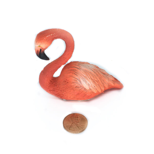 Miniature Flamingo in a Santa Hat, Festive Flamingo, Whimsical Holiday Miniature