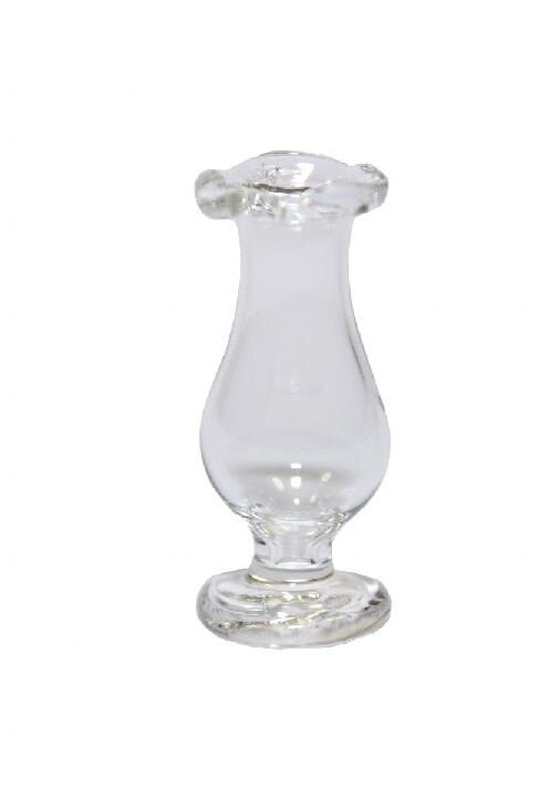 Dollhouse Miniature Pedestal Vase, Clear Glass Flower Vase