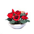 Artificial Red Roses in a Bowl, Miniature Rose Plant, Shadow Box Flowers, Dollhouse Miniature Roses