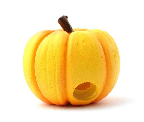 Miniature Resin Halloween Jack-o-Lantern, Carved Halloween Pumpkin, Fall Cake Topper