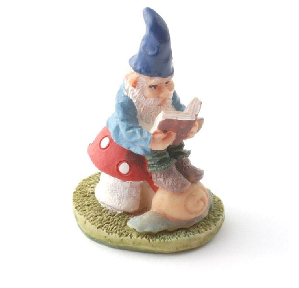 Pair of Micro Mini Relaxing Gnomes, Tiny Fairy Garden Gnomes, Terrarium Gnomes