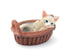 Miniature Cat in a Basket, Dollhouse Kitten Basket, Cat Cake Topper