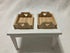 Pair of Miniature Wood Trays, 2 Dollhouse Wood Trays with Heart Handle, 1.5" Long