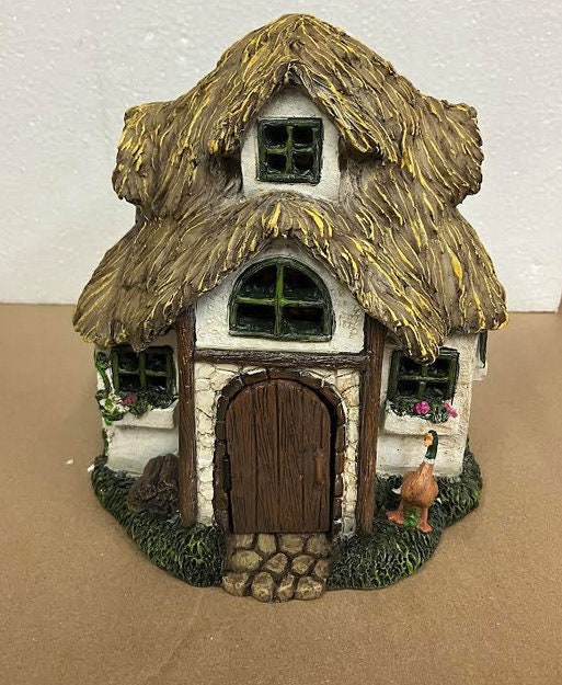 Miniature Country Cottage with Grass Roof, Cotswold Cottage, Fairy Garden House