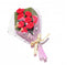 Miniature Bouquet of Red Roses, 10 Dollhouse Roses Tied with a Bow