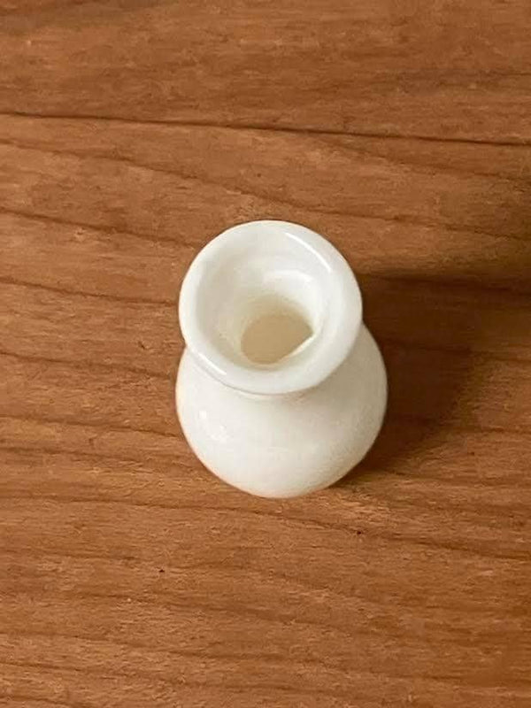Dollhouse Miniature White Vase, 1.25