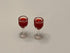 Pair of Dollhouse Miniature Red Wine Glasses