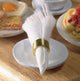 Set of 4 White Dollhouse Cloth Napkins with Gold Ring
