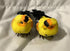 Pair of Yellow, Orange and Black Birds, 4.5" Birds