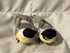 Pair of Gray, Yellow & Black Birds, 4.5" Birds