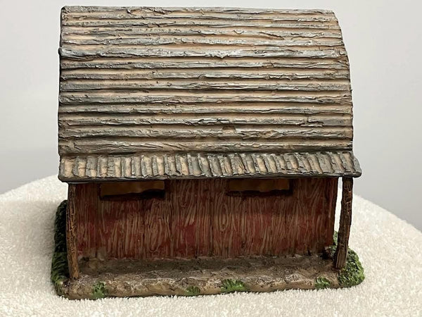 Red Barn with a Brown Roof Fairy Miniature Barn