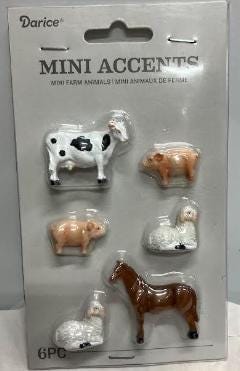 Miniature Set of 6 Farm Animals