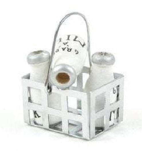 Dollhouse Miniature Milk Jugs in a Crate
