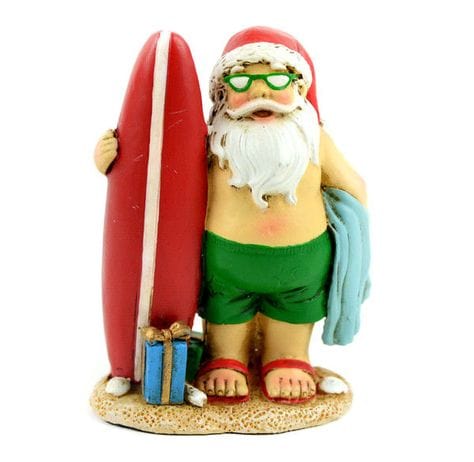 Beach Santa, Surfboard Santa, Holiday Decor, Holiday Gift, Santa Cake Topper