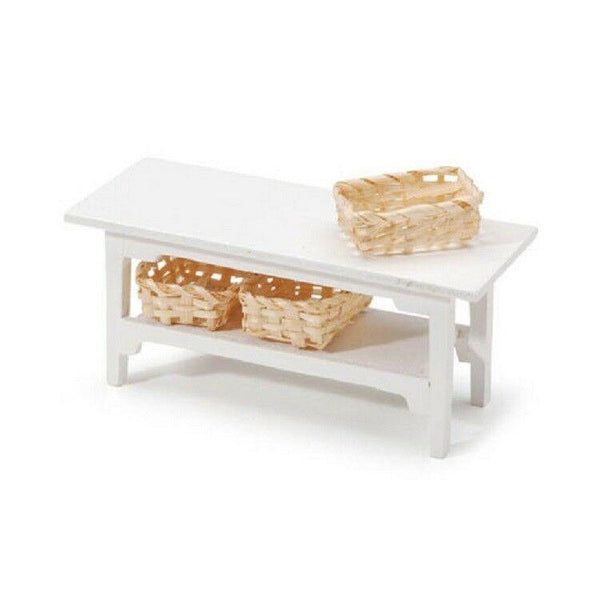 Dollhouse Miniature Long White Table