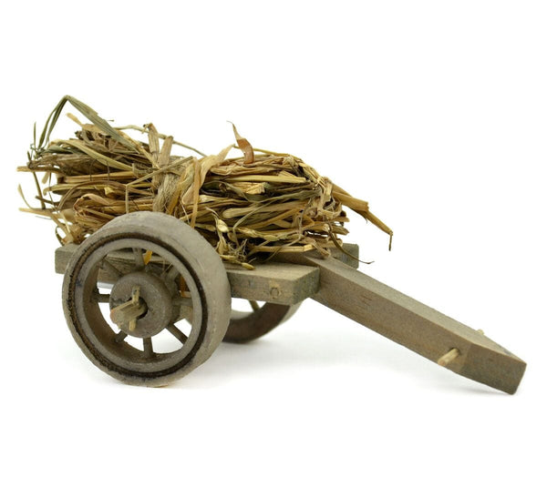 Wood Wagon with Straw
