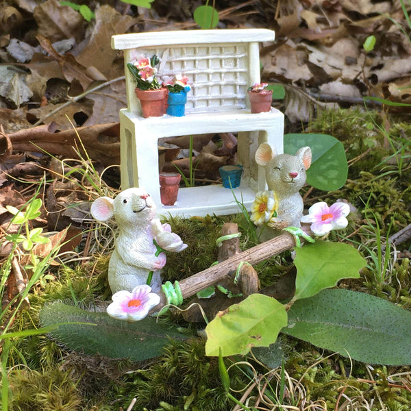 Spring Mice Fairy Garden Set