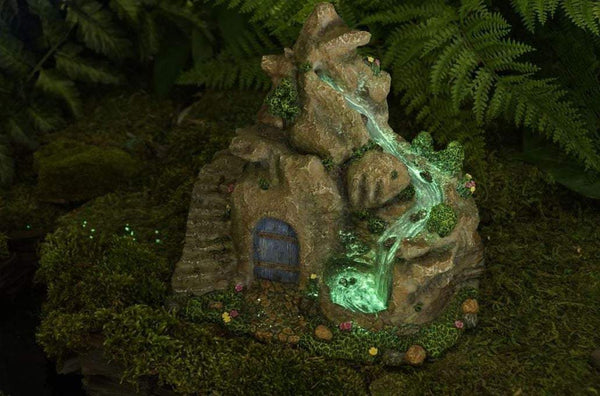 Fairy Garden House with Phosphorescent Waterfall