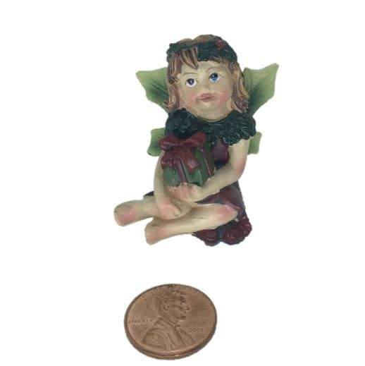 Christmas Fairy Figurines with Holly Leaf Wings