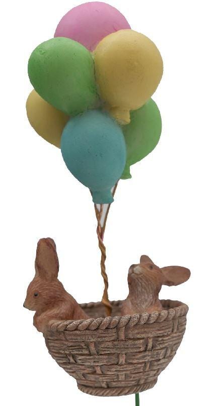 Bunnies Traveling Bunnies, Rabbits with Balloons, Bunnies in Basket, Spring Cake Topper